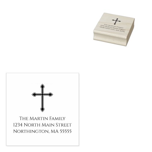 Christelijk Cross Custom Return-adres Rubberstempel (Gestempeld)