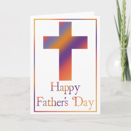 Christelijk Cross Design 4 Happy Vaderdag Kaart (Voorkant)
