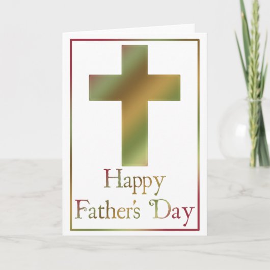 Christelijk Cross Design 5 Happy Vaderdag Kaart (Voorkant)