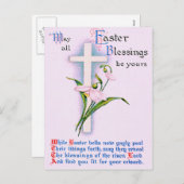 Christelijk Cross Easter Lily Gedicht Feestdagenkaart (Voorkant / Achterkant)