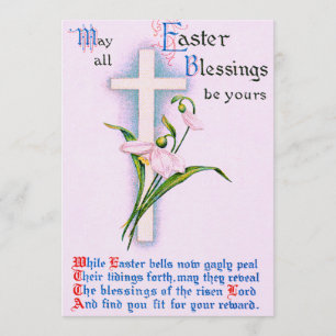 Christelijk Cross Easter Lily Gedicht Kaart