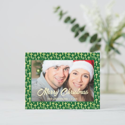 Christelijk cross-elant script: Kerstmis Feestdagenkaart (Staand voorkant)