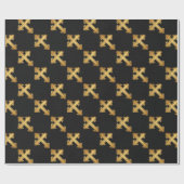 Christelijk Cross Fleury Gold op zwart Cadeaupapier (Vlak)