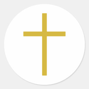 Christelijk Cross Gold Ronde Sticker