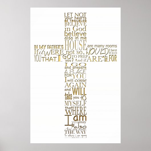 Christelijk Cross-gouden Bijbel Veres Poster (Voorkant)