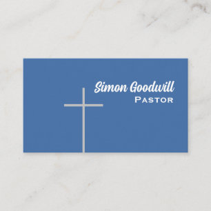 Christelijk Cross Pastor Visitekaartjes Blauw