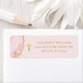 Christelijk Cross Pink Gold Agaat retouradres Etiket (Insitu)