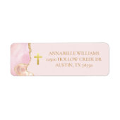 Christelijk Cross Pink Gold Agaat retouradres Etiket (Voorkant)