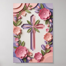 Christelijk Cross Poster Print Ai-ontwerp