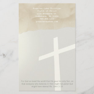 Christelijk Cross Stationery op grijs Briefpapier