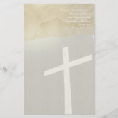 Christelijk Cross Stationery op grijs Briefpapier (Voorkant)