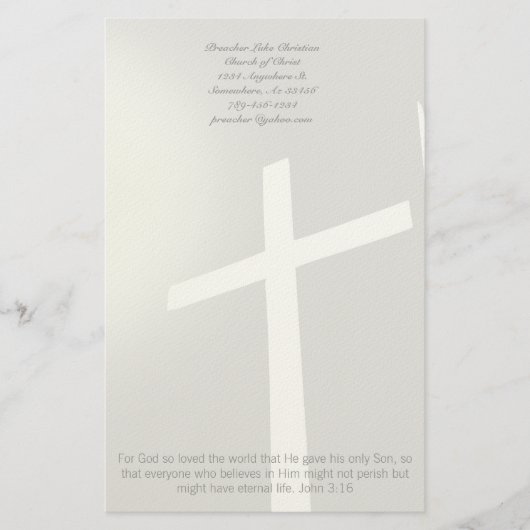 Christelijk Cross Stationery op grijs Briefpapier (Voorkant)