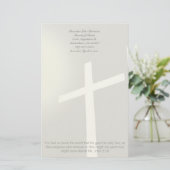 Christelijk Cross Stationery op grijs Briefpapier (Staand voorkant)