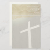 Christelijk Cross Stationery op grijs Briefpapier (Voorkant / Achterkant)