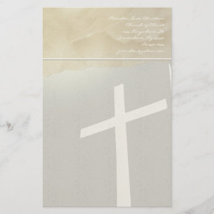Christelijk Cross Stationery op grijs Briefpapier