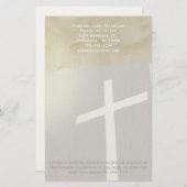 Christelijk Cross Stationery op grijs Briefpapier (Voorkant / Achterkant)