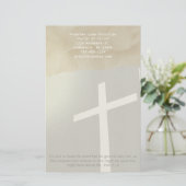 Christelijk Cross Stationery op grijs Briefpapier (Staand voorkant)
