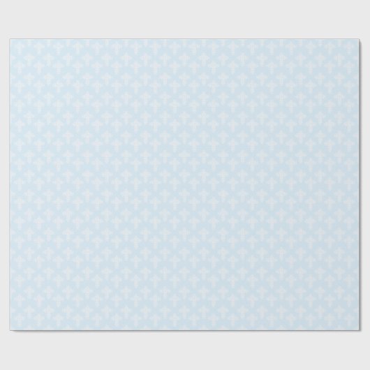 Christelijk Cross White op Blue Damask Pattern Cadeaupapier (Vlak)