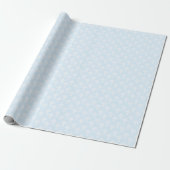 Christelijk Cross White op Blue Damask Pattern Cadeaupapier (Uitgerold)