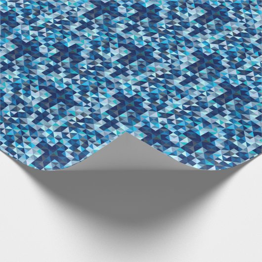 Christelijk Crosses Modern Blue Geometric Pattern Cadeaupapier (Hoek)