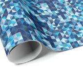 Christelijk Crosses Modern Blue Geometric Pattern Cadeaupapier (Rol Hoek)