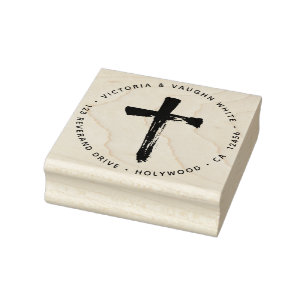 Christelijk Crucifix-adres voor crosspromoties Rel Rubberstempel