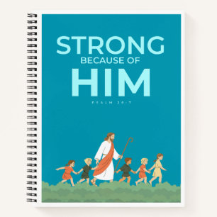 Christelijk dagboek Psalm 28:7 Sterk in Hem Notitieboek