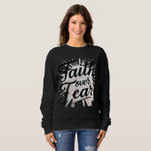 Christelijk Dames Sweatshirt – “Geloof Boven Angst (Voorkant volledig)
