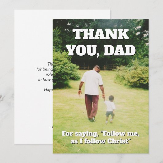 Christelijk DANK U DAD Fathers Day Feestdagenkaart (Voorkant / Achterkant)