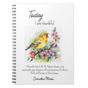 Christelijk dankbaarheidsdagboek Bijbelvers Vogel Notitieboek