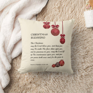 Christelijk   DE LANDE ZWART U   KerstBaubles Kussen