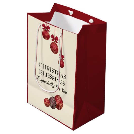 Christelijk | DE LANDE ZWART U | KerstBaubles Medium Cadeauzakje (Voorkant Gekanteld)
