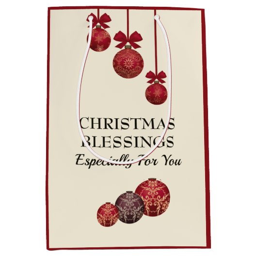 Christelijk | DE LANDE ZWART U | KerstBaubles Medium Cadeauzakje (Voorkant)