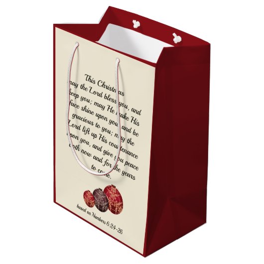 Christelijk | DE LANDE ZWART U | KerstBaubles Medium Cadeauzakje (Achterkant Gekanteld)