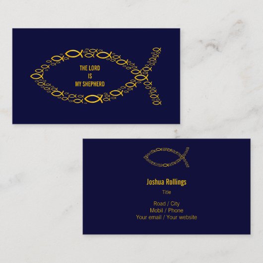 Christelijk | DE LORD IS MIJN SCHEPERD Visitekaartje (Voorkant / Achterkant)