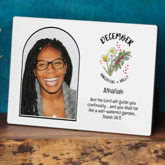 Christelijk DECEMBER Geboortemaand Bloem Naam FOTO Fotoplaat