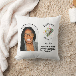 Christelijk DECEMBER Geboortemaand Bloem Naam FOTO Kussen