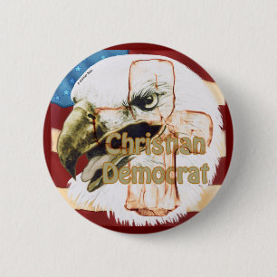 Christelijk-democratische ronde pen button 5,7 cm