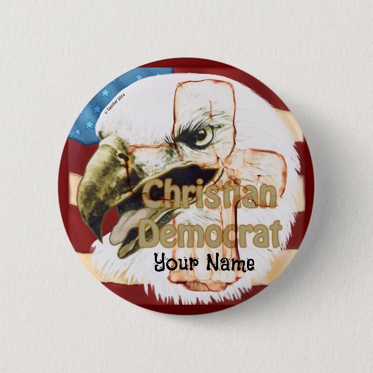 Christelijk-democratische ronde pen ronde button 5,7 cm (Voorkant)