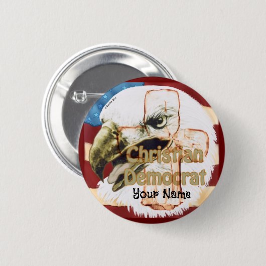 Christelijk-democratische ronde pen ronde button 5,7 cm (Voorkant /achterkant)