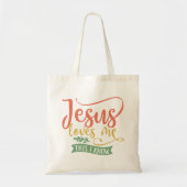 Christelijk design Jezus houdt van me. Tote Bag (Voorkant)