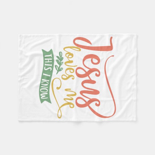 Christelijk design Jezus houdt van mij. Dit weet i Fleece Deken (Voorkant (Horizontaal))
