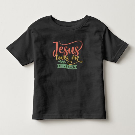 Christelijk design Jezus houdt van mij. Dit weet i Kinder Shirts (Voorkant)
