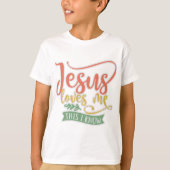Christelijk design Jezus houdt van mij. Dit weet i T-shirt (Voorkant)