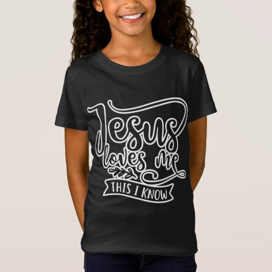 Christelijk design Jezus houdt van mij. Dit weet i T-shirt (Voorkant)