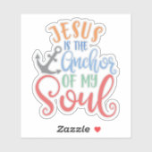 Christelijk design Jezus is de anker van mijn soep Sticker (Vel)