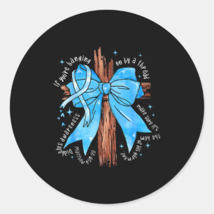 Christelijk Diabetes Bewustzijn Blauwe Lint Kruis  Ronde Sticker