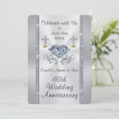 Christelijk Diamond Wedding Jubileum Uitnodigingen (Staand voorkant)