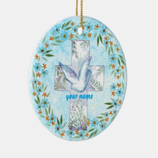 Christelijk Dove Cross ornament (Rechts)