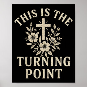Christelijk Draaiend Int Kruis Bloemig Gelooofsont Poster